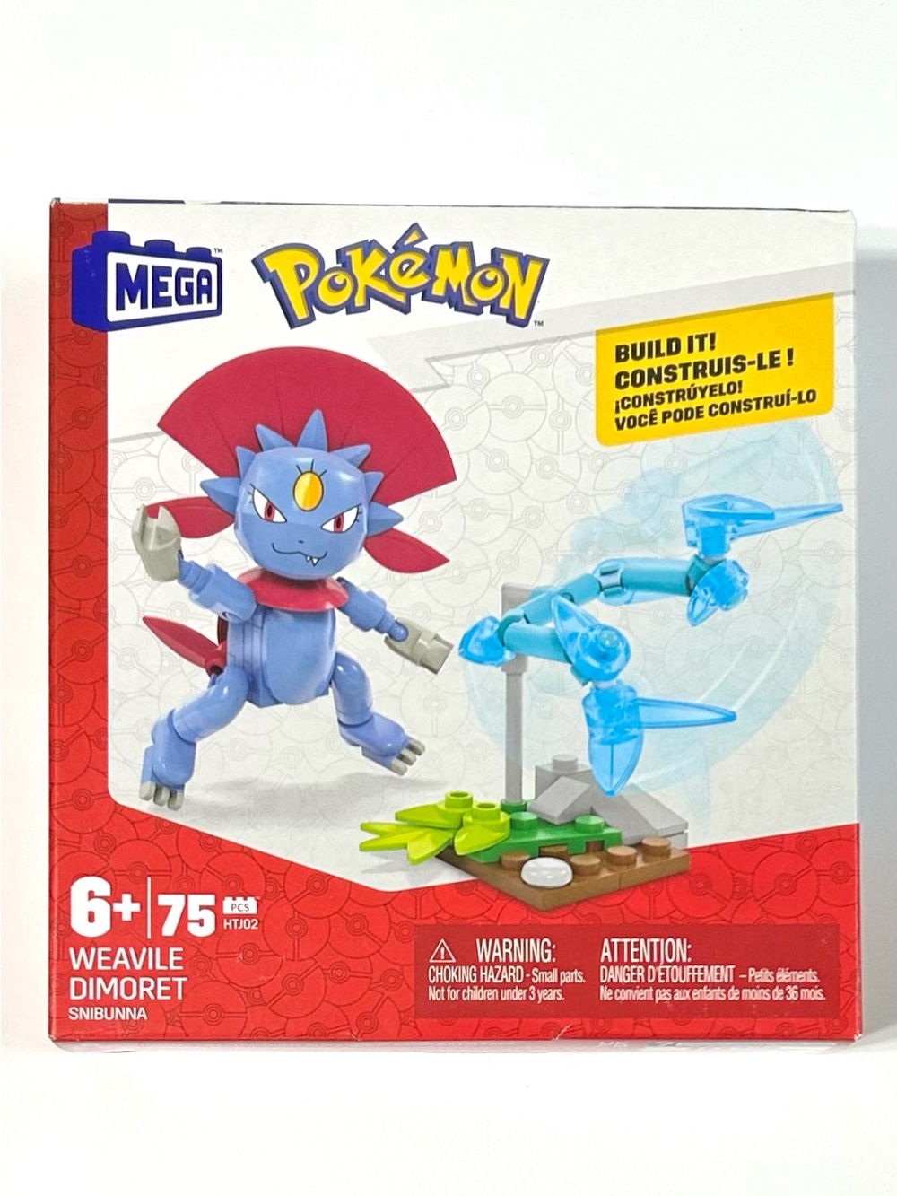 NIB Mega Pokemon Weavile Building Kit. 75 pieces. Build it!